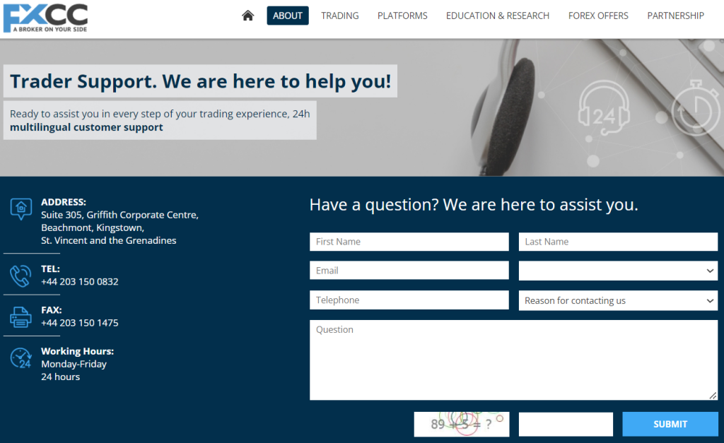 FXCC Customer Support