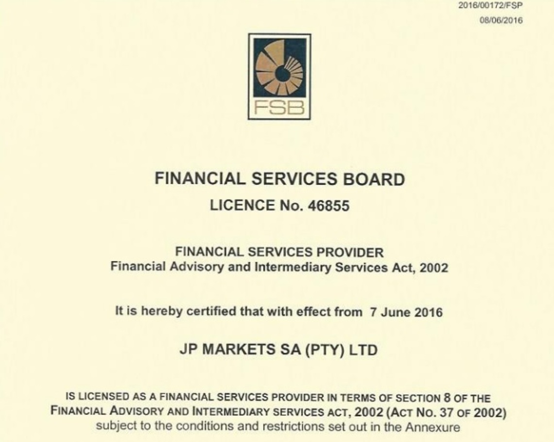 JP Markets  license