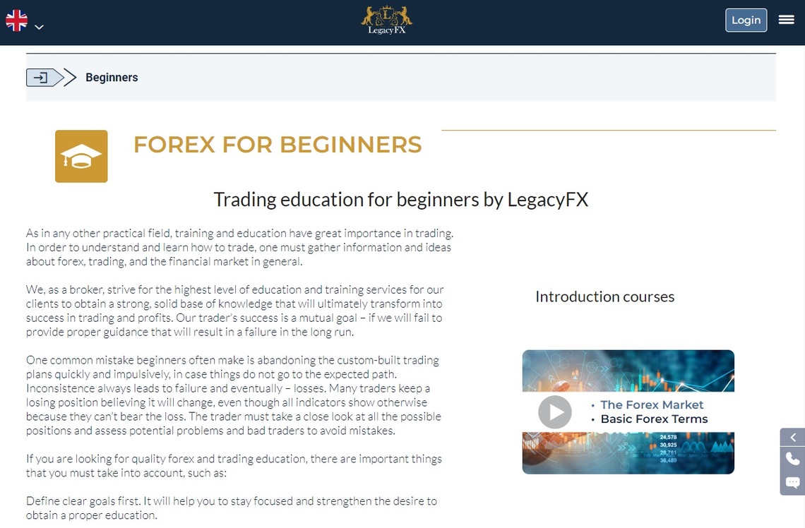 LegacyFX Educational section