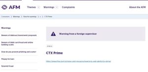 AFM warning on CTX Prime