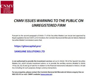 CNMV warning on Gitex Capital