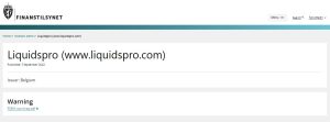 Finanstilsynet warning on Liquidspro
