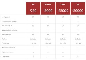 Red Finance Capital Account Types