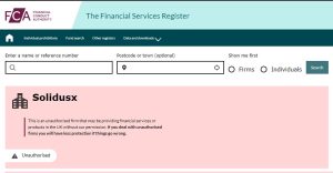 FCA warning on SolidusX