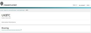 Finanstilsynet warning on UKBTC