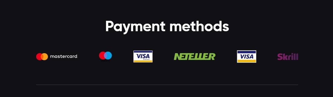 Screenshot of the Capex' deposit section, emphasizing multiple payment methods