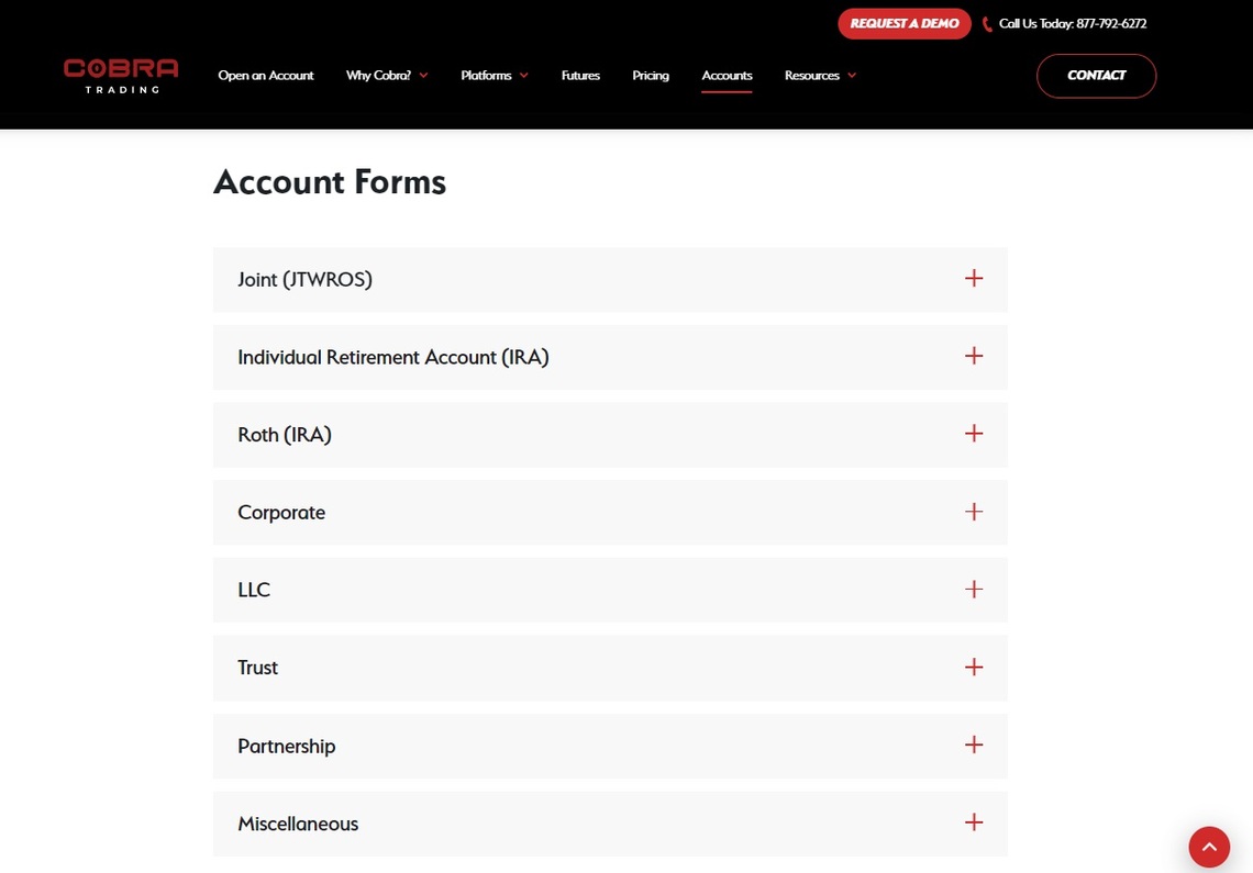 Cobra Trading Account's overview