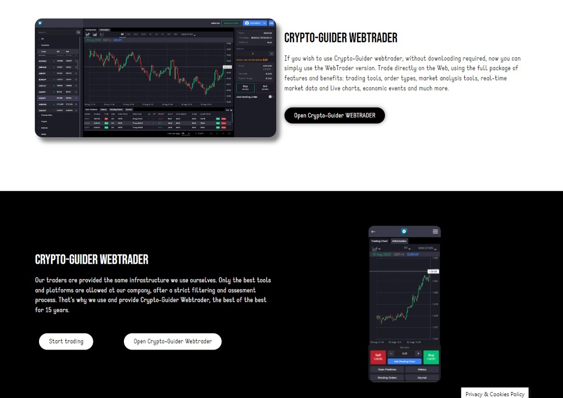 Crypto Guider trading platform