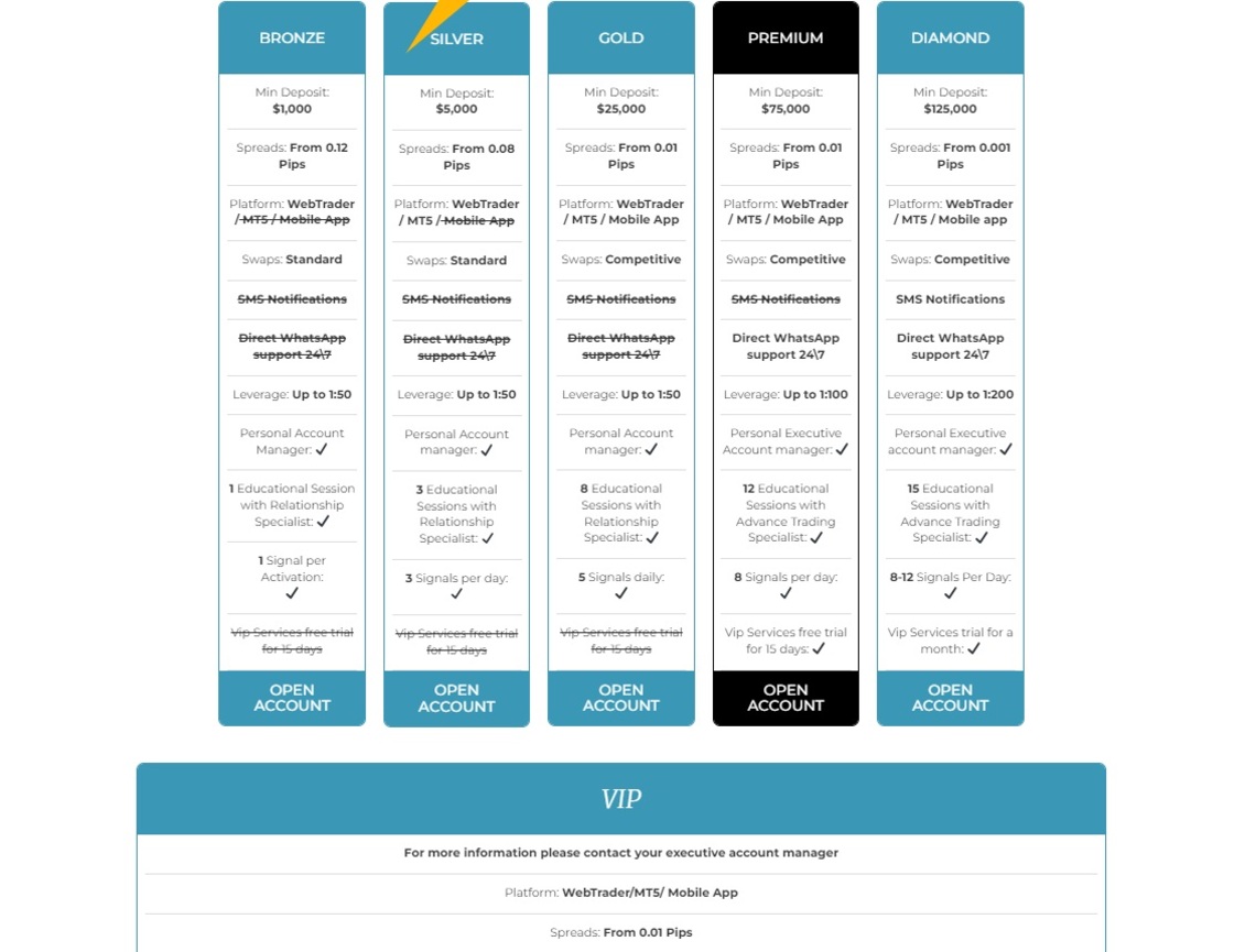 A visual breakdown of EpsilonFx' diverse account types in the review