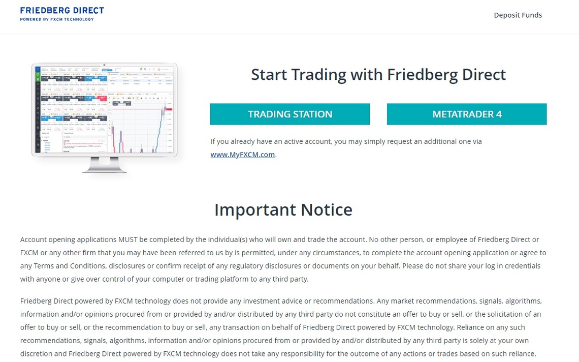 Friedberg Direct mt4 platform