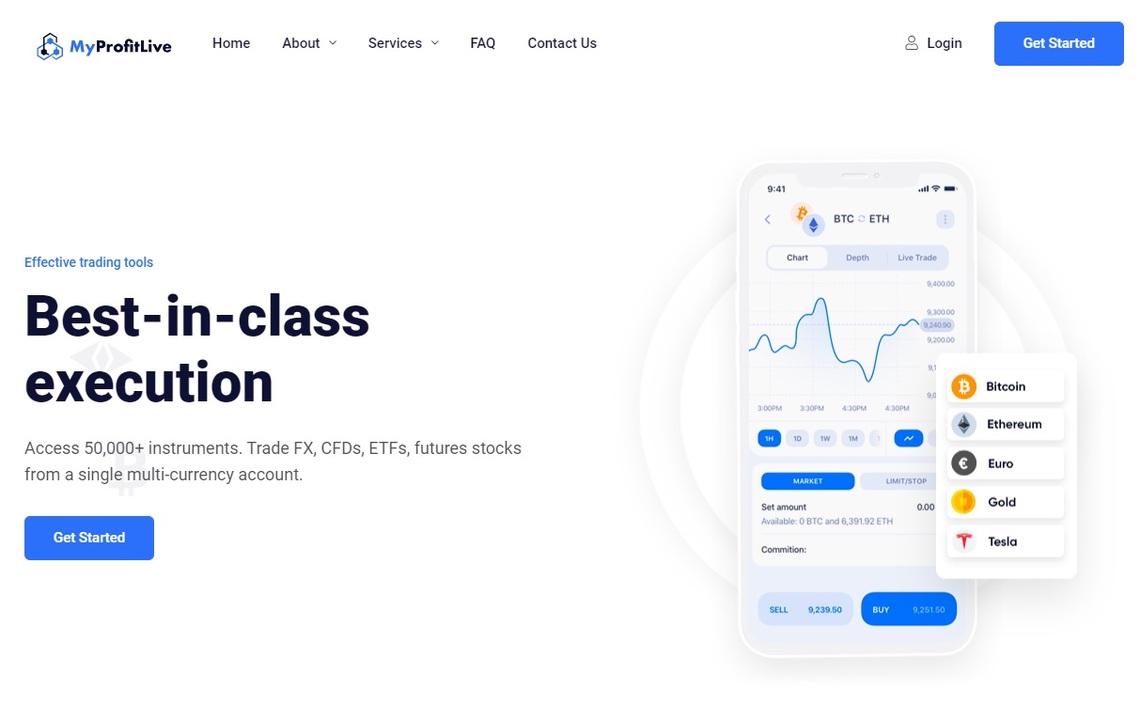 MyProfitLive website overview