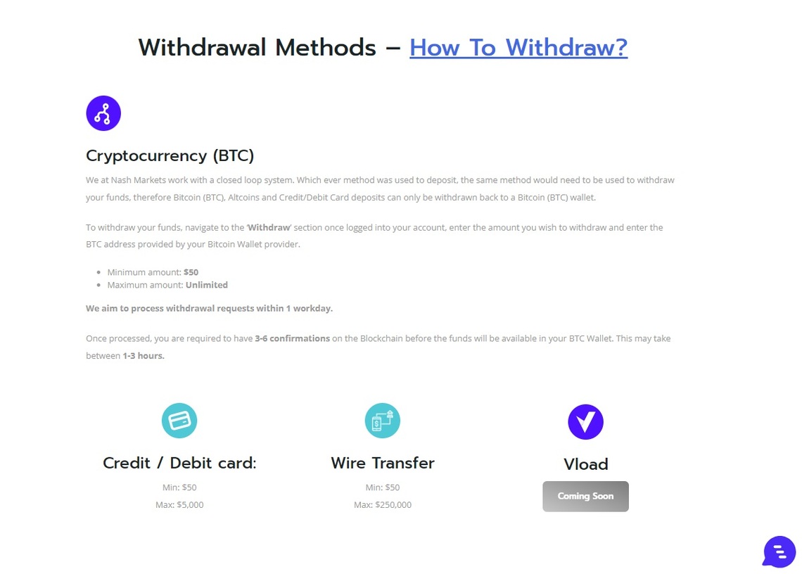 An overview of Nash Markets' fast and efficient withdrawal methods in the broker review