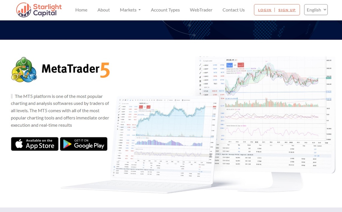 Starlight Capital MT5 trading platform