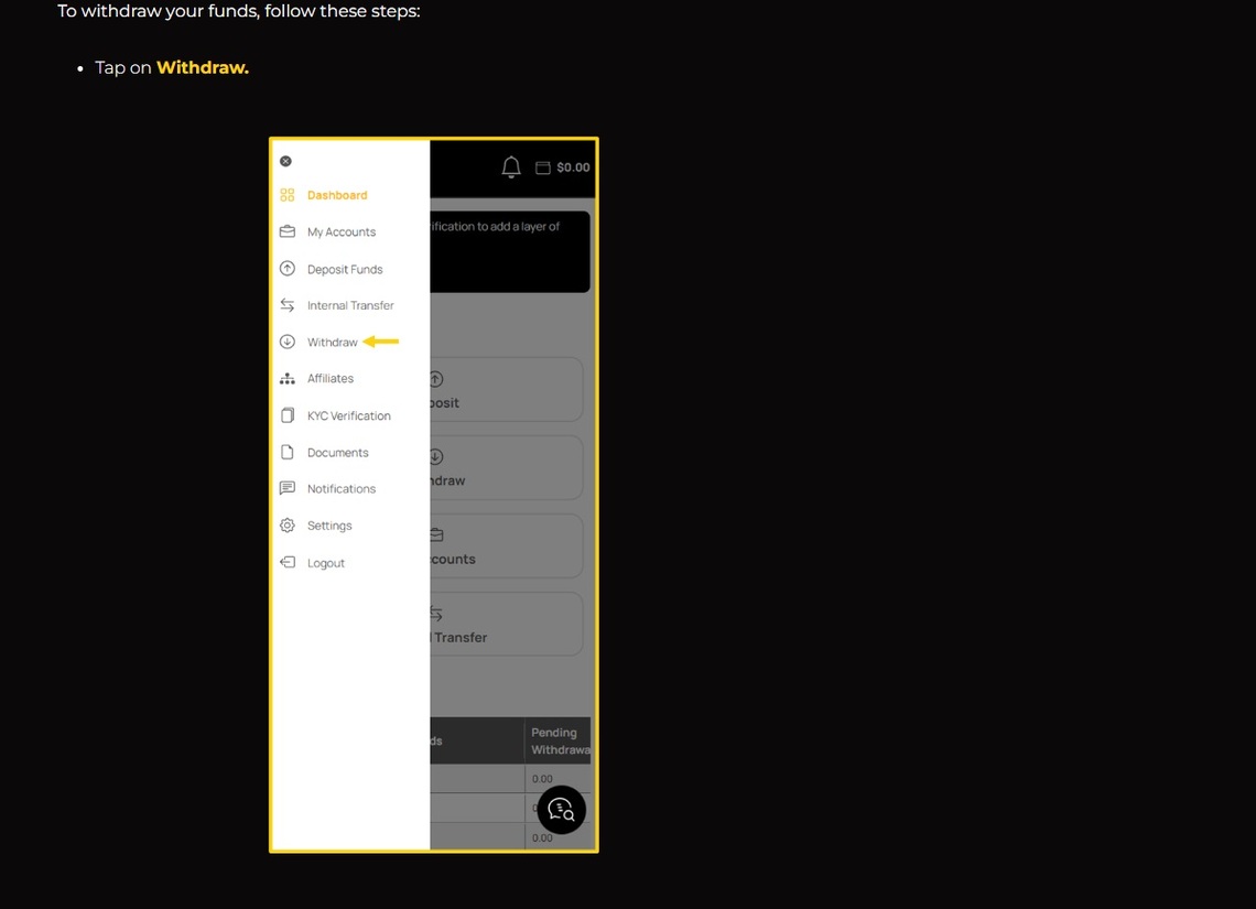 ThorFX review: Image showcasing their streamlined withdrawal process