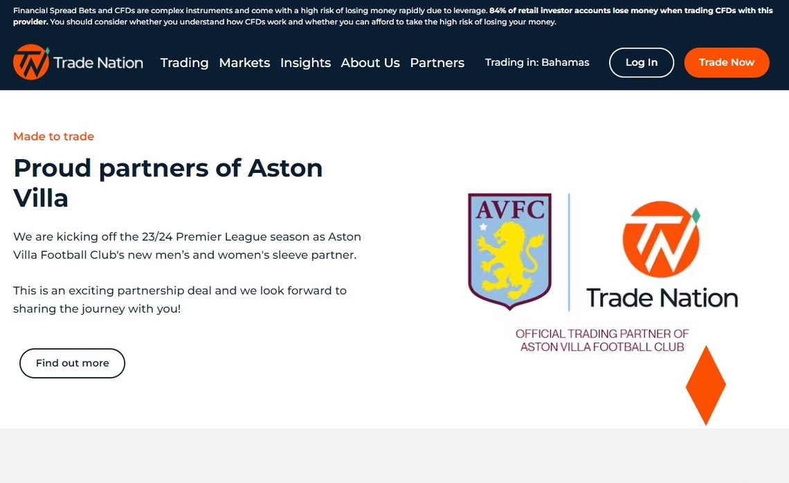 Overview of the Trade Nation' website