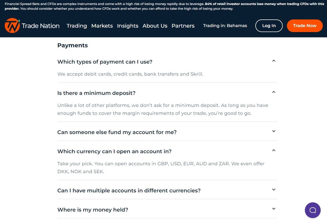 Overview of a Trade Nation' fast and secure withdrawal process