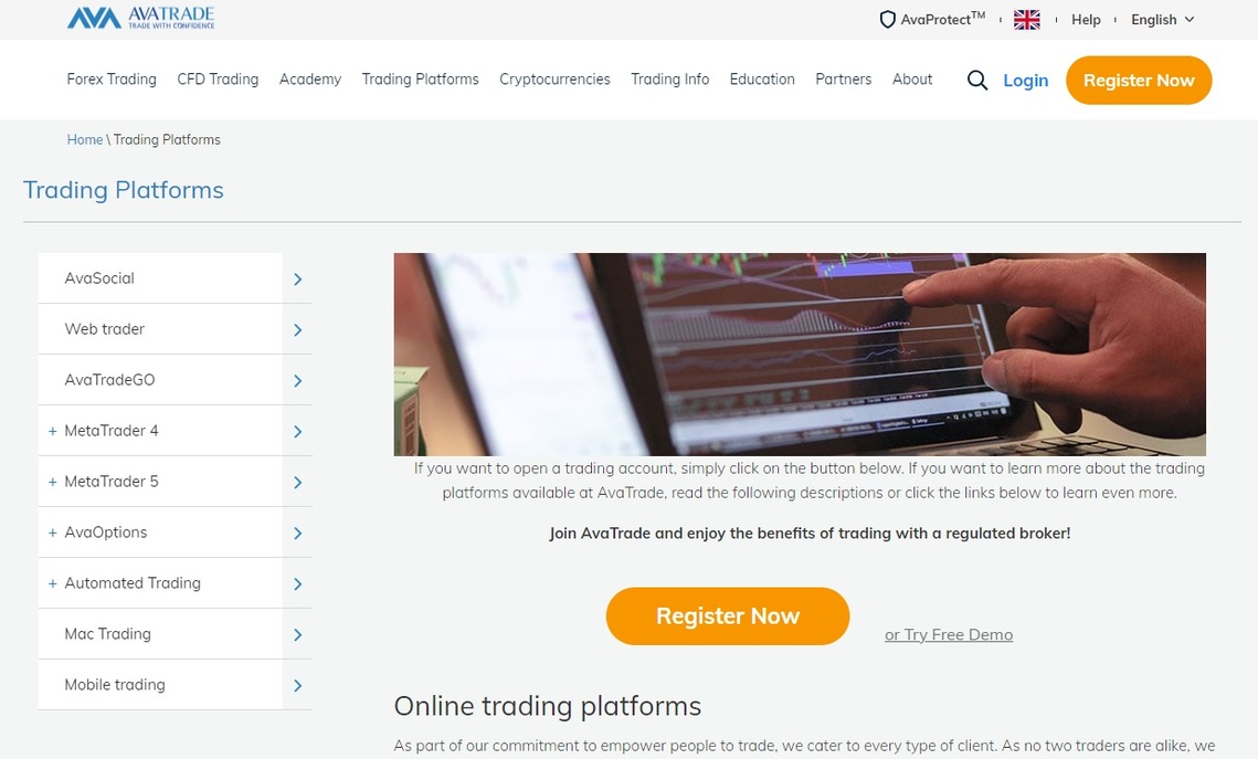Trading Platforms Available at AvaTrade