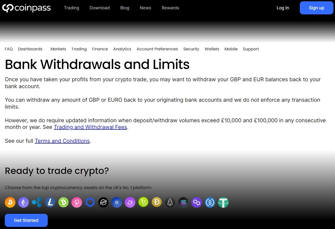 Coinpass review: A comprehensive image of the various withdrawal options available