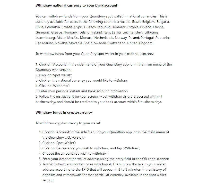 An insight into Quantfury' transparent withdrawal timelines and procedures in the review