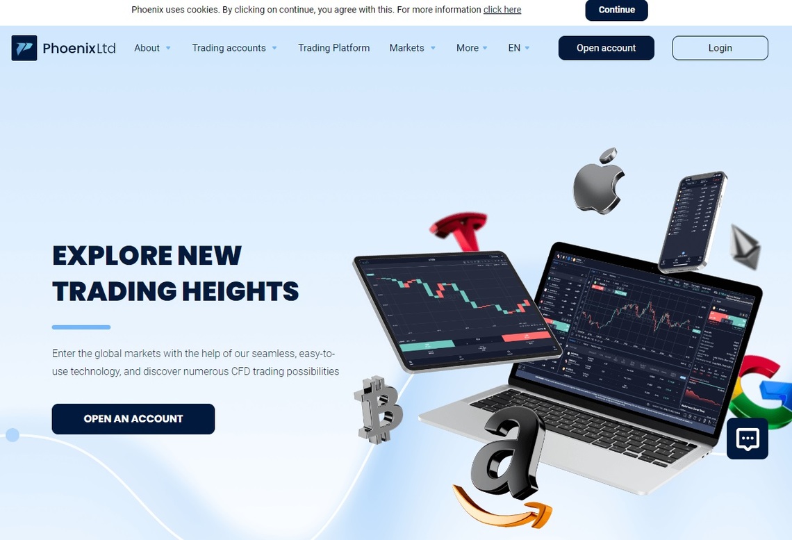 LTDPhoenix review: Snapshot of the main trading platform dashboard
