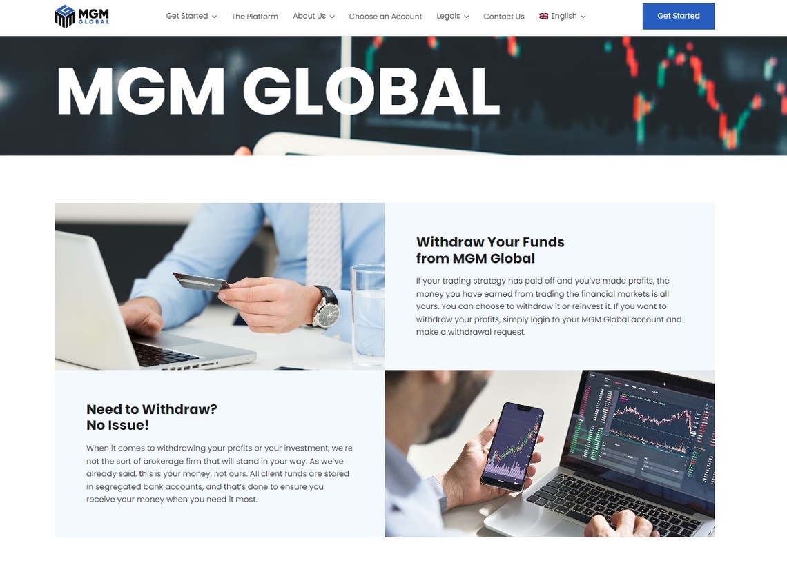 MGMGlobal review: Image showcasing their streamlined withdrawal process